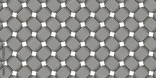 Weaving seamless pattern, traditional wicker lacing handicraft endless abstract background, geometric line weave wallpaper.