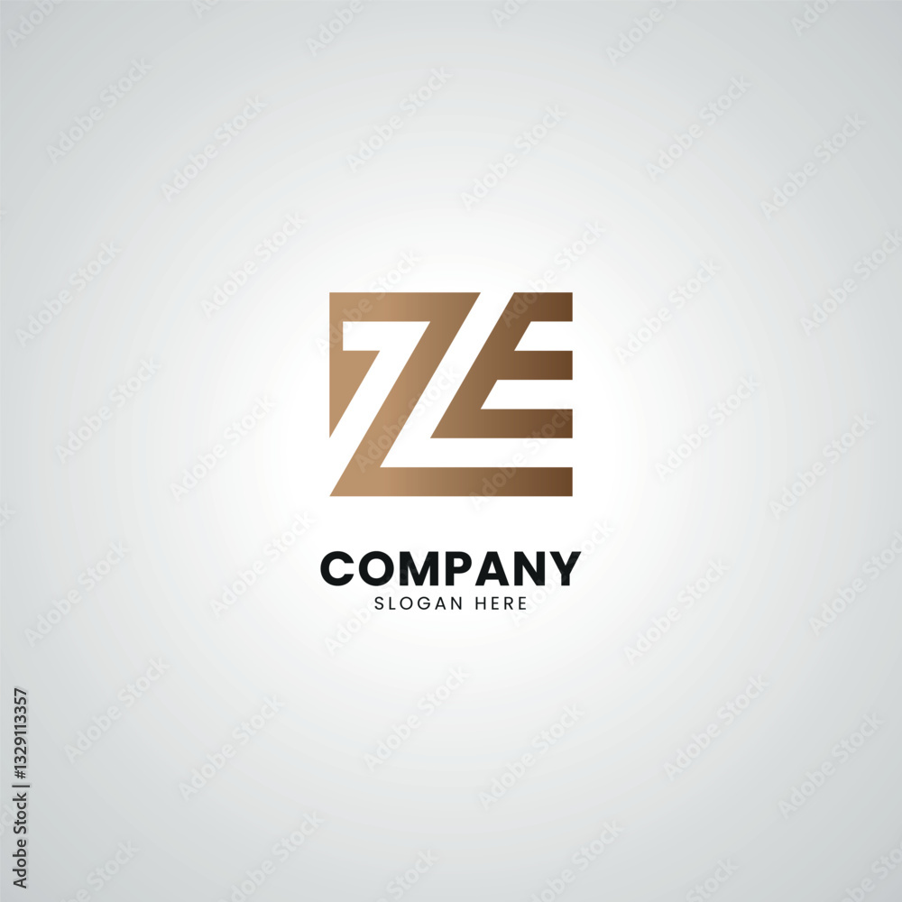 Obraz premium Modern Unique ZE EZ Lettermark Logo Design for Corporate Branding.