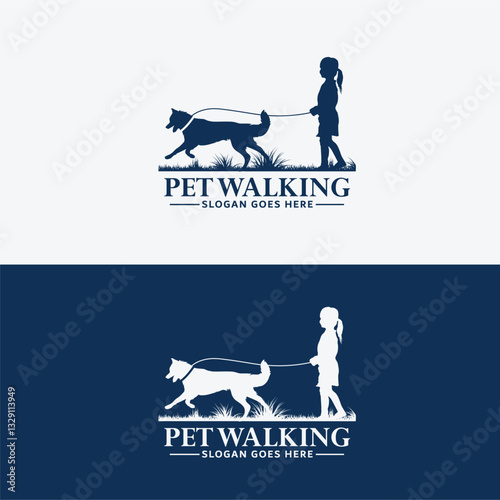 Pet Walking Logo – Professional and Elegant Design for Dog Walkers, Sitters, and Pet Care Services