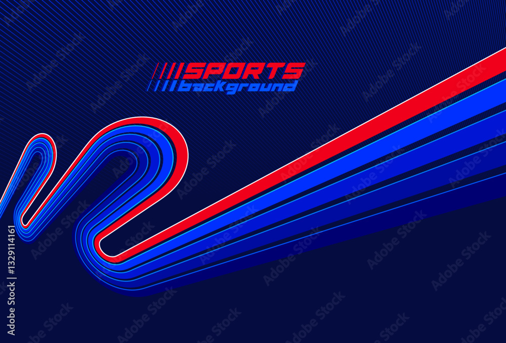 Fototapeta premium Sports abstract vector background 3D dimensional vector design with place for text, poster banner or any ads template, sport games or racing and running activities.