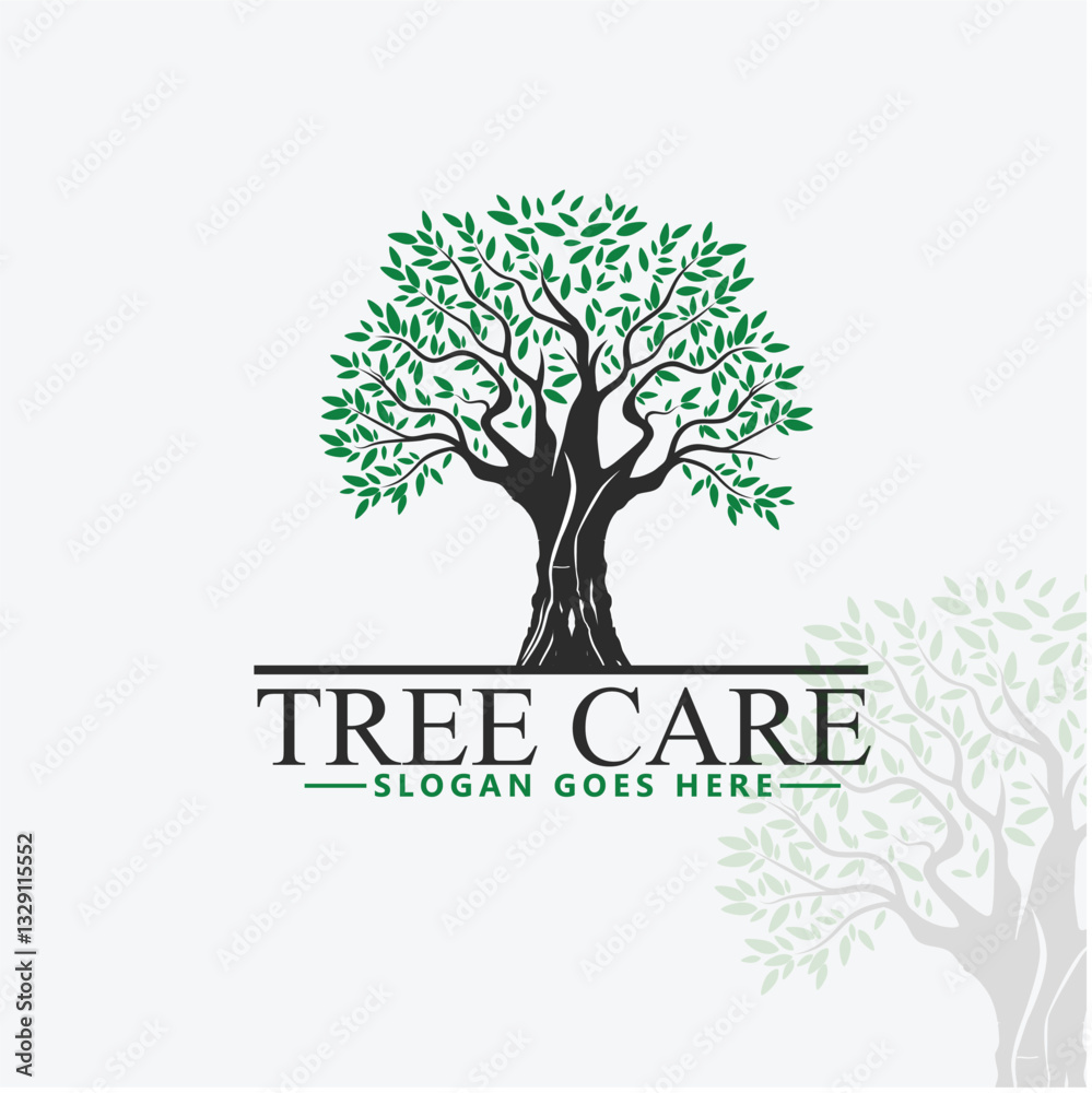 Fototapeta premium Professional Tree Care Logo, Elegant Green Tree Logo, Minimalist Tree Service Logo