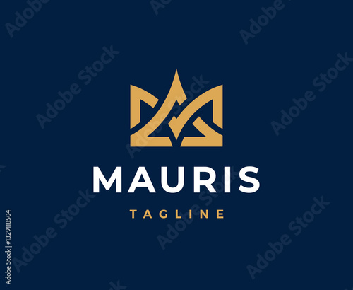 Geometric Crown Logo Design. Vintage Royal King's Crown.