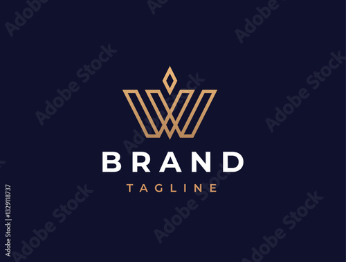 Geometric Crown Logo Design. Vintage Royal King's Crown.