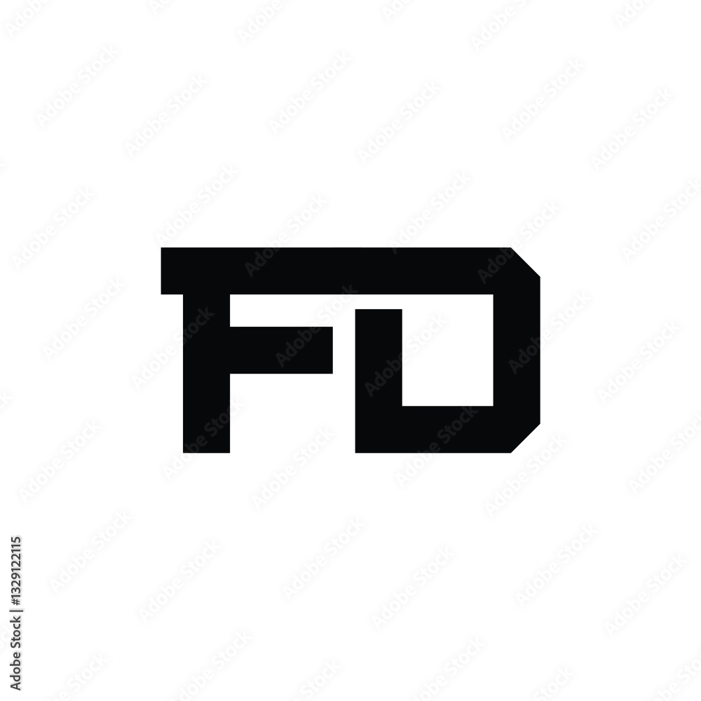 FD monogram logo design letter text name symbol monochrome logotype alphabet character simple logo FD monogram logo design letter text name symbol monochrome logotype alphabet character simple logo