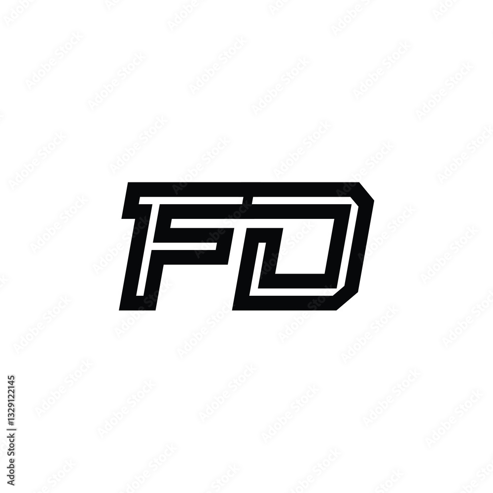 FD monogram logo design letter text name symbol monochrome logotype alphabet character simple logo FD monogram logo design letter text name symbol monochrome logotype alphabet character simple logo