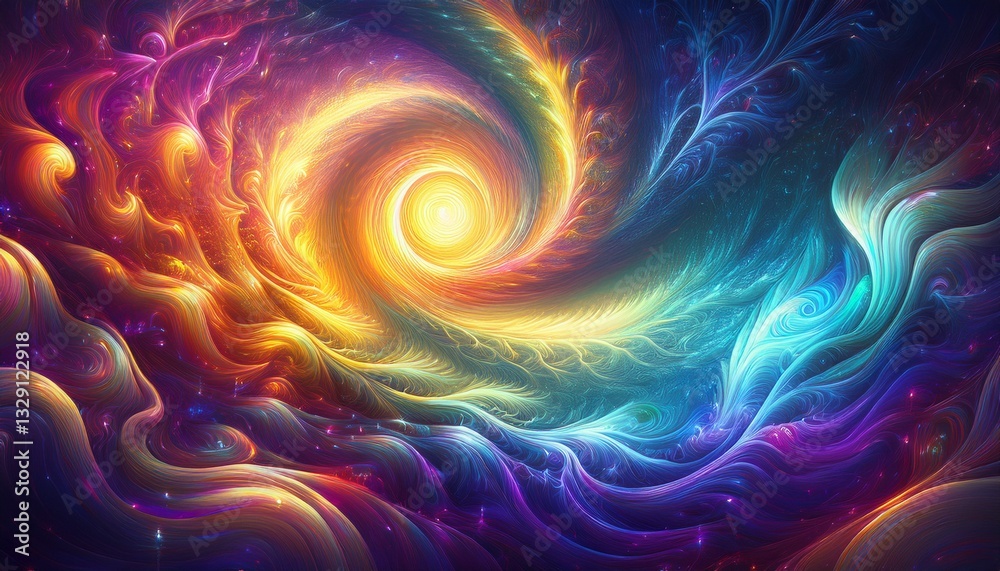 Obraz premium A dreamlike swirl of color and energy, forming an abstract representation of a soul in motion, radiating emotion and spirit. 