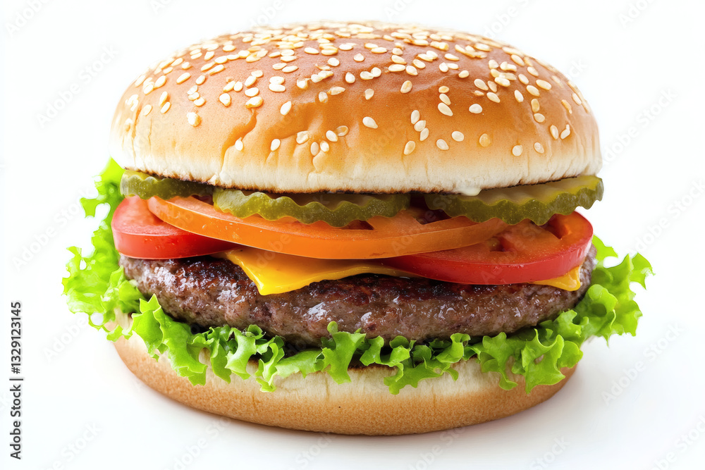 Classic Hamburger Isolated on White Background Classic Hamburger Isolated on White Background