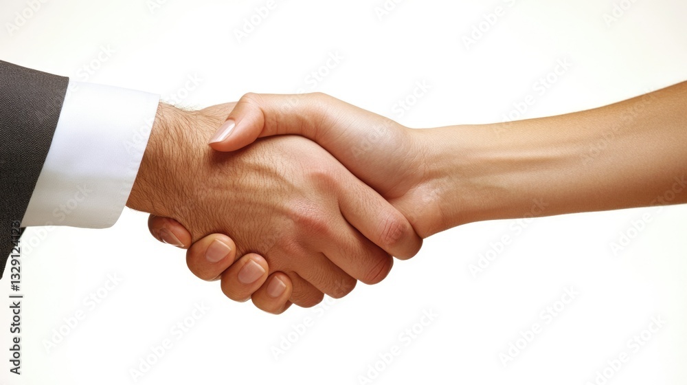 Two hands in business attire shaking firmly. Two hands in business attire shaking firmly.