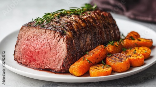 Chuck food steak concept. Slow cooked Beef Roast with a Flavorful Crust