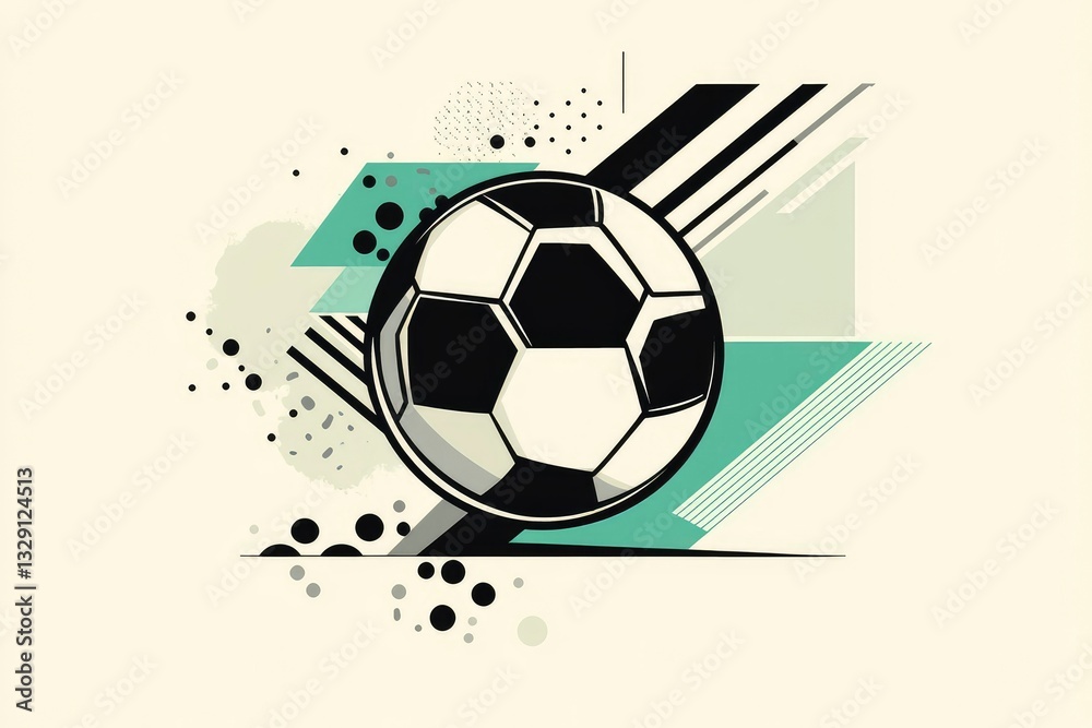 Obraz premium A clean and simple illustration celebrating International Football Day: a single football placed at the center of the design on a white or neutral background