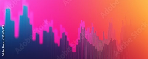 Economy business gradient background. Abstract gradient design with vibrant colors and soundwave elements, creating a dynamic visual effect.