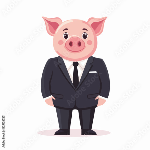Illustration of a man with a pig's head.