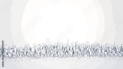 The image presents a horizontal band of a subtle, repeating gray pattern against a near-white background. The pattern consists of small, irregularly shaped gray elements that suggest a textured