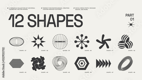 Universal trendy geometric shapes set , bright bold elements composition. Design forms perfect for poster designs, custom-printed clothing, fashion, social media templates