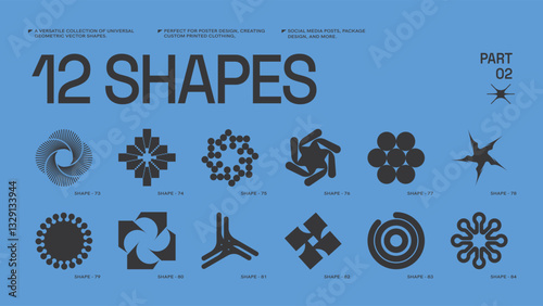 Universal trendy geometric shapes set , bright bold elements composition. Design forms perfect for poster designs, custom-printed clothing, fashion, social media templates