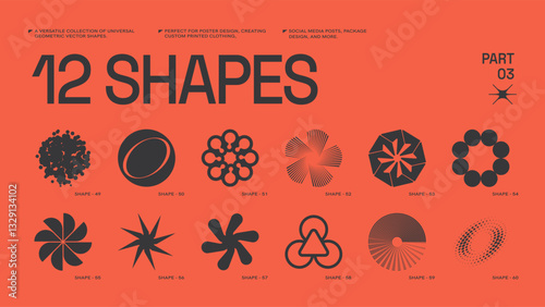 Universal trendy geometric shapes set , bright bold elements composition. Design forms perfect for poster designs, custom-printed clothing, fashion, social media templates