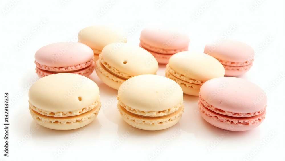 a close-up of colorful macaroons. The macaroons are arranged in a group a close-up of colorful macaroons. The macaroons are arranged in a group