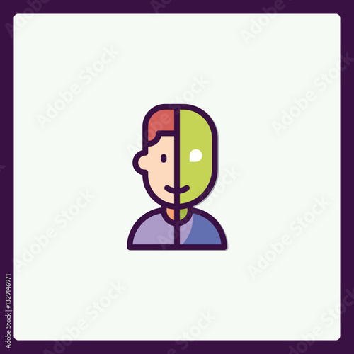 Minimalist Illustration Depicting the Two Sides of Personality Traits