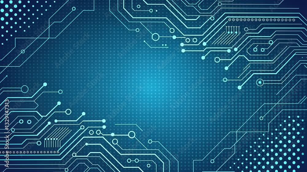 Futuristic and technology background concept, Abstract blue circuit technology background