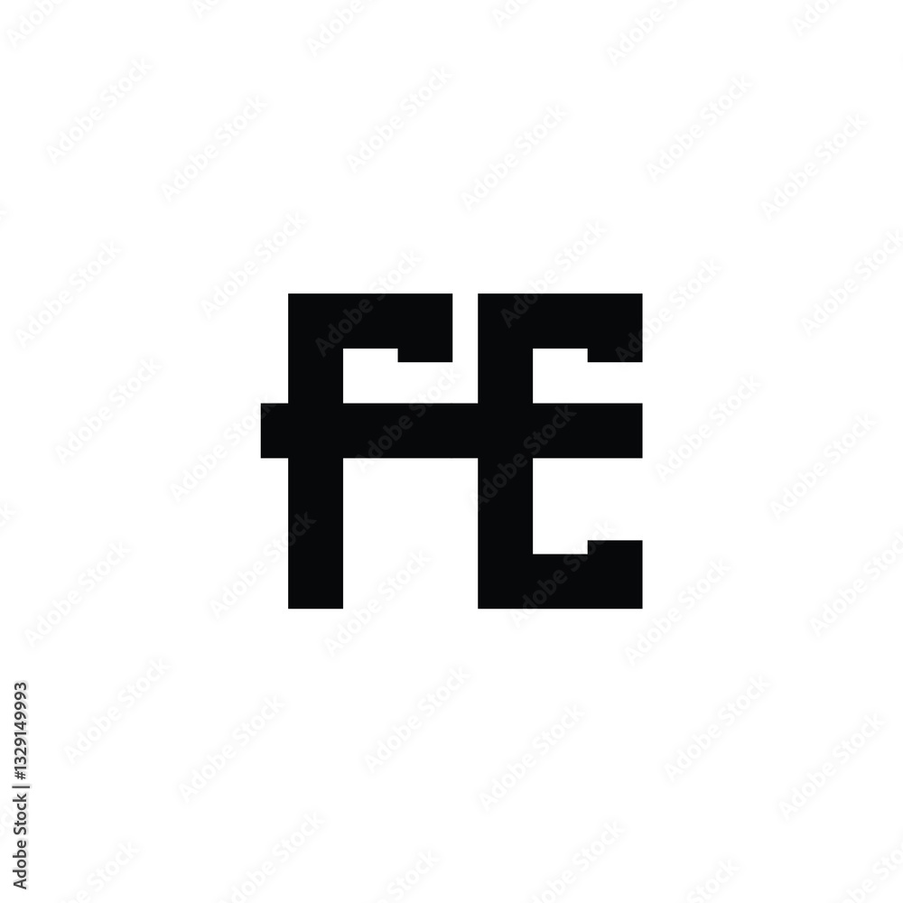 FE monogram logo design letter text name symbol monochrome logotype alphabet character simple logo FE monogram logo design letter text name symbol monochrome logotype alphabet character simple logo