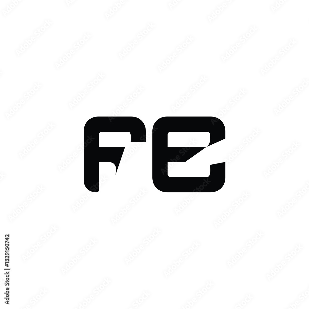 FE monogram logo design letter text name symbol monochrome logotype alphabet character simple logo FE monogram logo design letter text name symbol monochrome logotype alphabet character simple logo