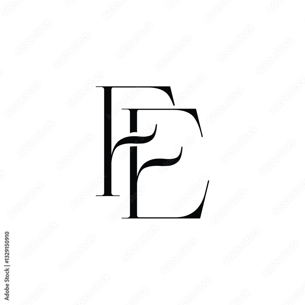 FE monogram logo design letter text name symbol monochrome logotype alphabet character simple logo FE monogram logo design letter text name symbol monochrome logotype alphabet character simple logo