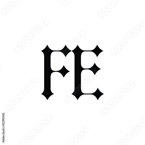 FE monogram logo design letter text name symbol monochrome logotype alphabet character simple logo