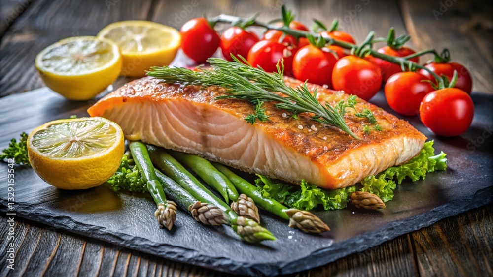 grilled salmon with vegetables