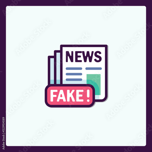 Iconic depiction showcasing fake news and information manipulation concept