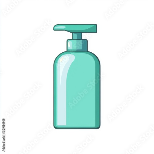 Wallpaper Mural Aquamarine Sanitizer Dispenser Illustration with Pump for Hygiene and Personal Care Product Torontodigital.ca