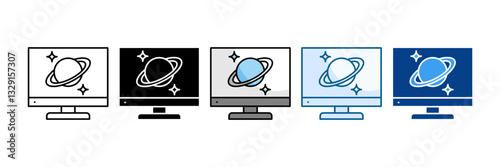Computer Icon Set Multiple Style Collection