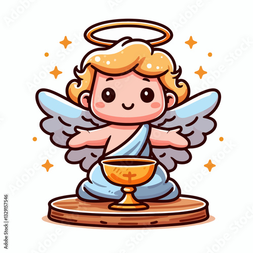 Logotipo vectorial en estilo cartoon colorido con emblema de Temis, diosa de la justicia, en fondo clipart transparente aislado, ideal para proyectos legales y creativos.