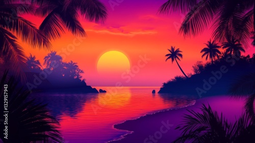 A vibrant sunset gradient background. Featuring warm and inviting colors. Emphasizing natural beauty and emotional warmth. Ideal for travel ads and lifestyle branding