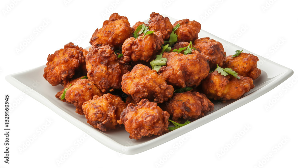 Chicken pakora, deep-fried spiced chicken bites