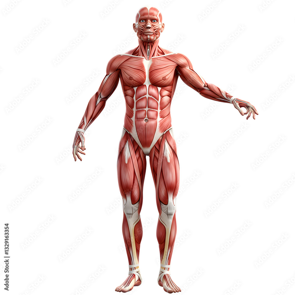 Anatomical Model of the Full-Body Muscles on Transparent Background
Anatomical Model of the Full-Body Muscles on Transparent Background