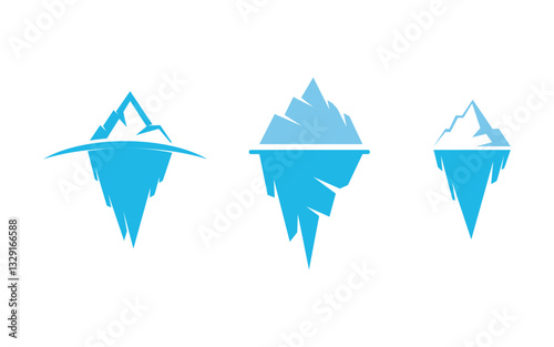 Ice Berg Icon Logo Vector illustration design template v.1