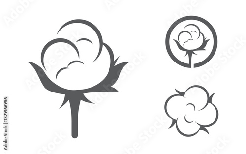 Cotton vector icon template symbol nature design template v.6