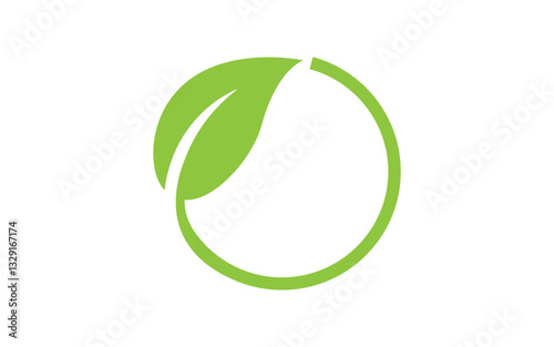Leaf ecology vegan concept Logo illustration v.3