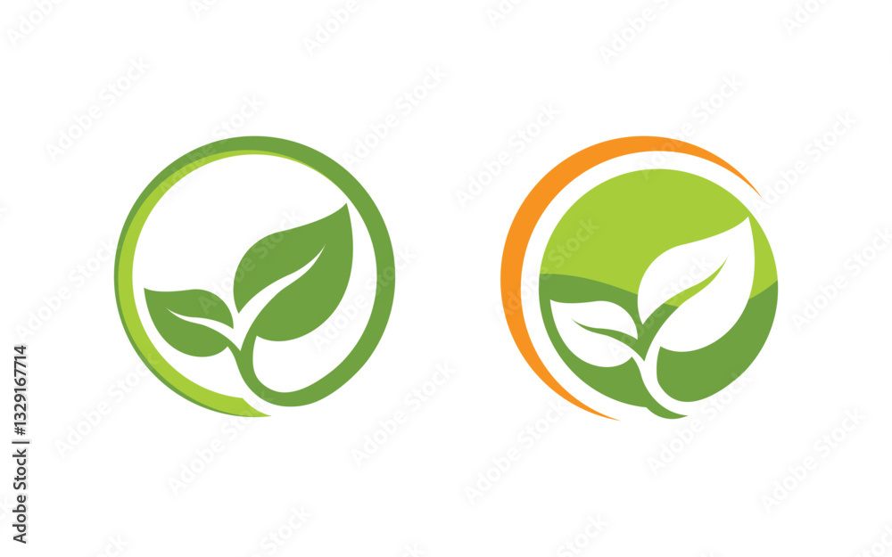 Leaf ecology vegan concept Logo illustration v.15 Leaf ecology vegan concept Logo illustration v.15