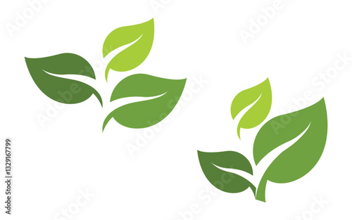 Leaf ecology vegan concept Logo illustration v.18