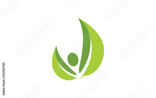 Leaf ecology vegan concept Logo illustration v.21
