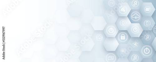 Cyber security. Lock on shield