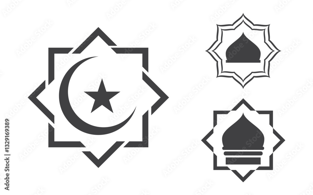 Mosque Islamic Vector icon logo design illustration Template v.6 Mosque Islamic Vector icon logo design illustration Template v.6