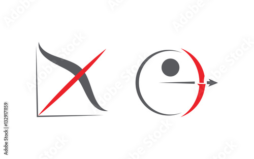 Archery Sport Logo icon illustration design template v.9