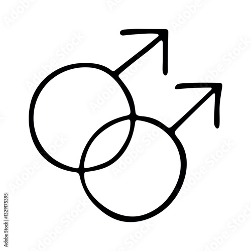 Hand drawn homosexual gender identity icon Symbol used to represent sex and gender