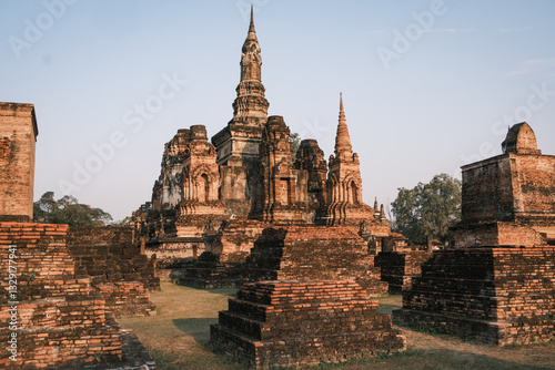 sukhothai historical park pagoda temple 