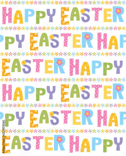 happy easter seamless pattern design 