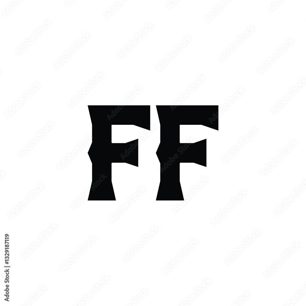 Obraz premium FF monogram logo design letter text name symbol monochrome logotype alphabet character simple logo