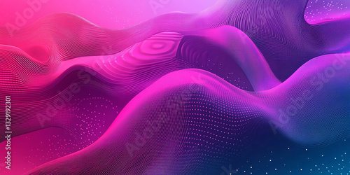 Abstract Wave in Pink, Purple, and Blue