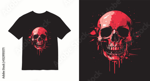 Graffiti skull graphic vector t-shirt design
